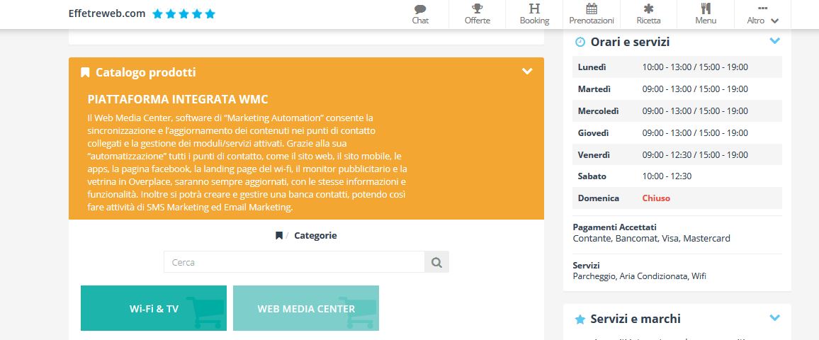 modulo catalogo per web media center