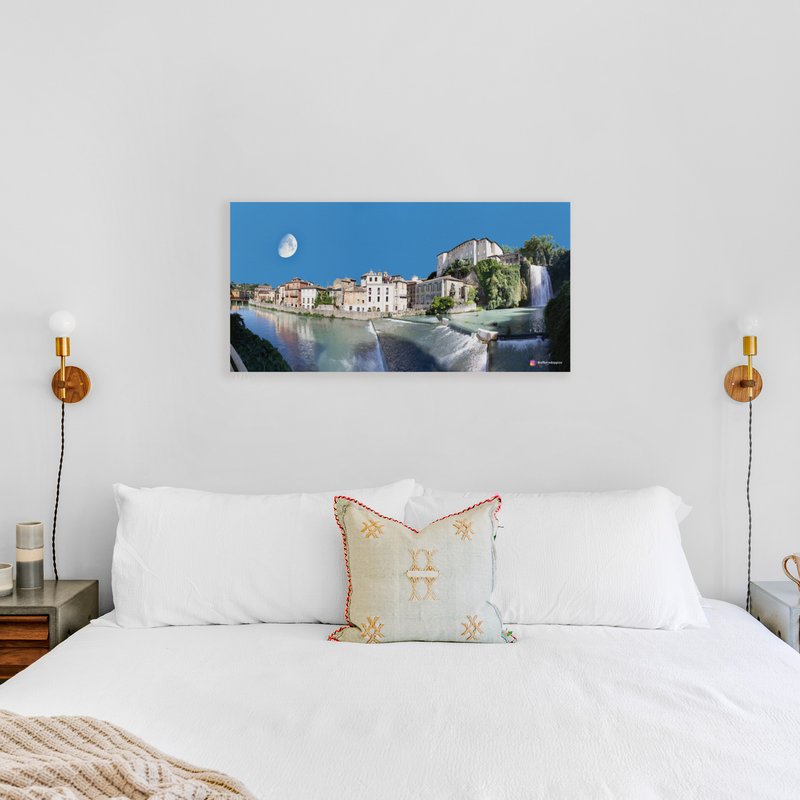 Quadro in tela 100x50 "CASCATA DI ISOLA DEL LIRI, LUNA" - immagine 2