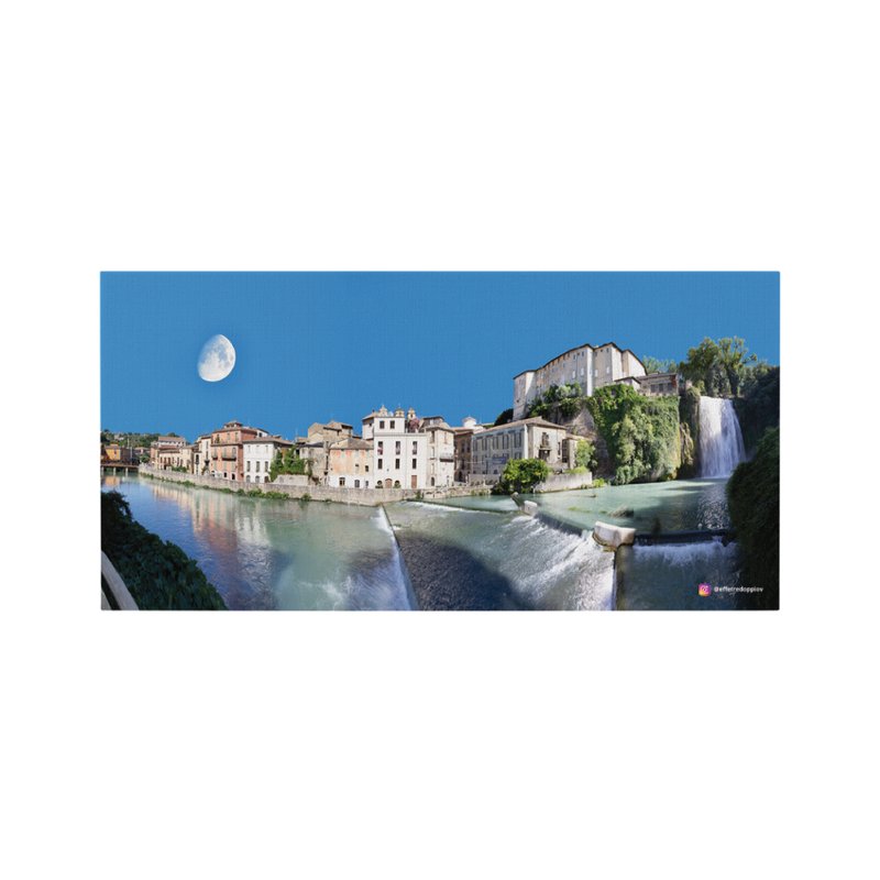 Quadro in tela 100x50 "CASCATA DI ISOLA DEL LIRI, LUNA" - immagine 7